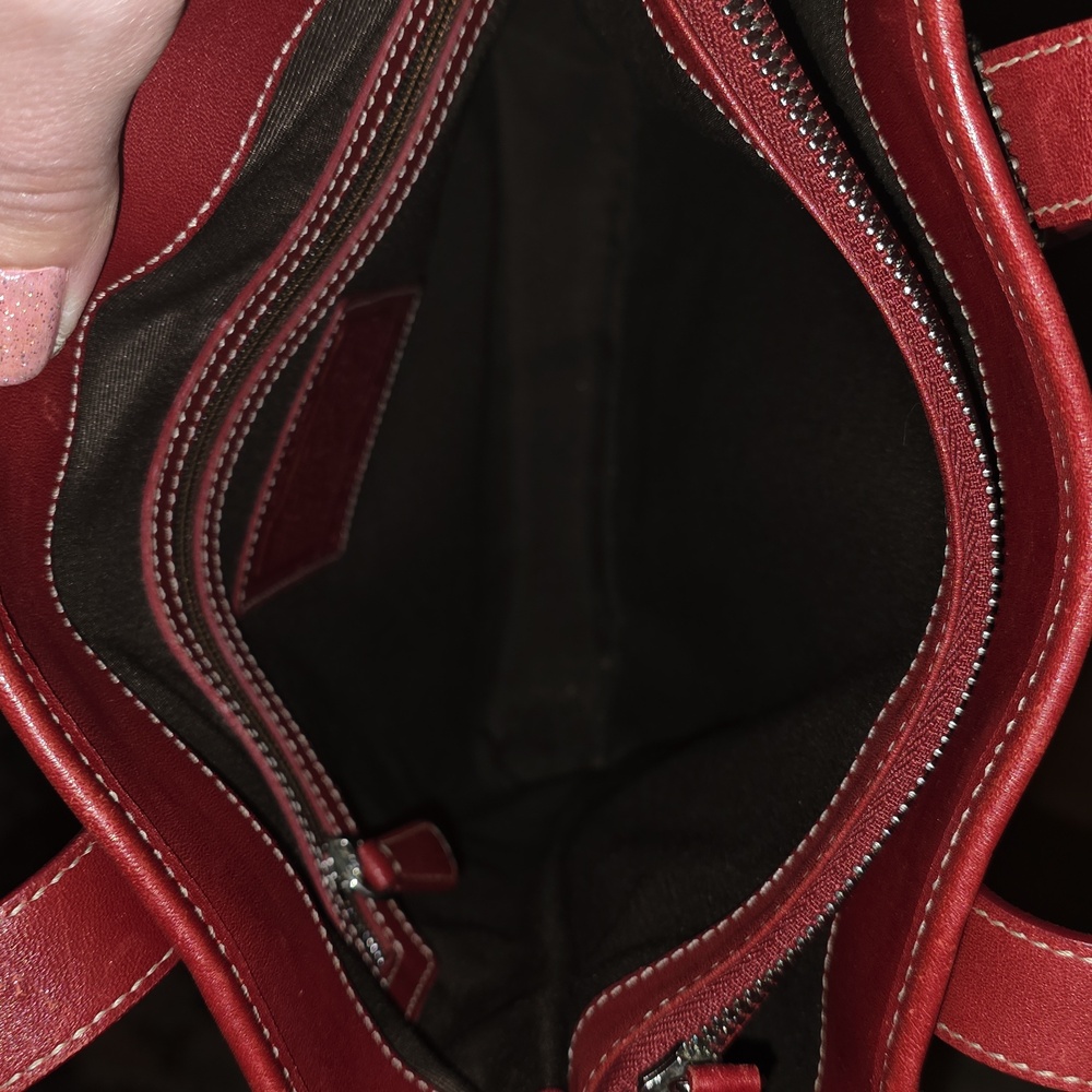 Coach 2002 Vintage Hampton Lunch Tote Bag In Red ❤️ - Picture 11 of 17